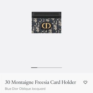 Dior Black and Blue Card Holder